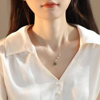 一折珍珠项链锁骨